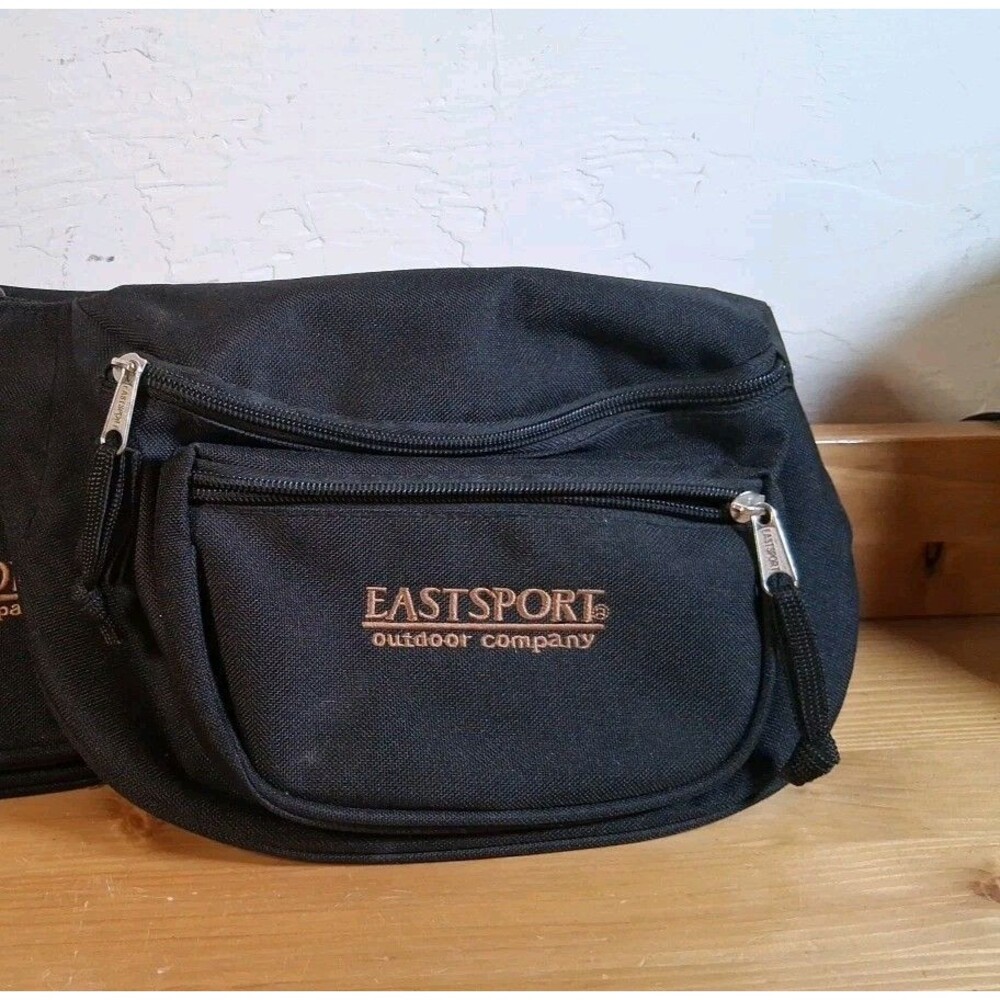 Fanny Waist Bag Pack Eastport Outdoor Company 90's Black Belt Vintage